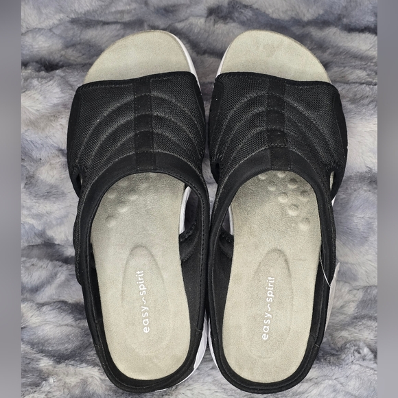 NWT‎ Easy Spirit Womens Traciee Slide Sandals Black Size 10 Wide - Picture 5 of 7
